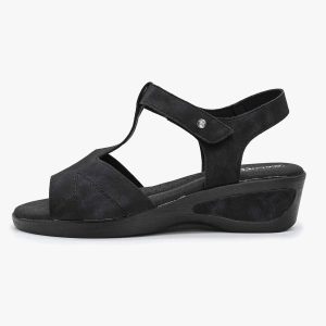 MEREY | Komfort Sandale | Schwarz