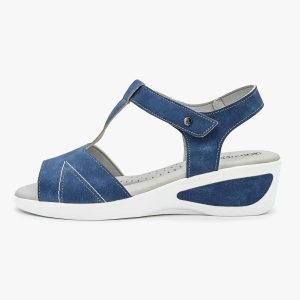 MEREY | Komfort Sandale | Blau