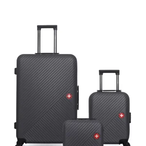 SWISS KOPPER – 3er-Pack – Großer Koffer, Handgepäck XXS und Kosmetikkoffer SPIEZ